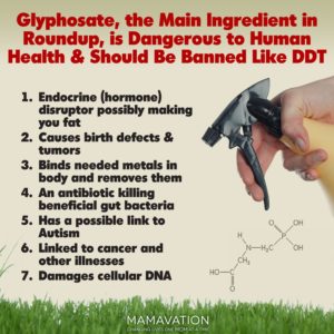 Anti-GMO meme; No serious health issues have been linked to glyphosate according to the EPA and EU