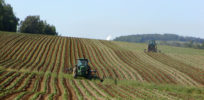 Tractors in Potato Field