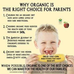 5 reasons to feed kids organic. Image of child eating corn.