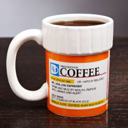 w pill bottle coffee mug