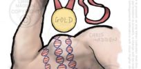 dna tattoo biceps gold medal cartoon cjmadden