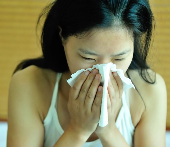 cold and flu woman sick