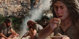 web C Neanderthals cooking vegetables artwork SPL