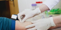 person preparing for blood test