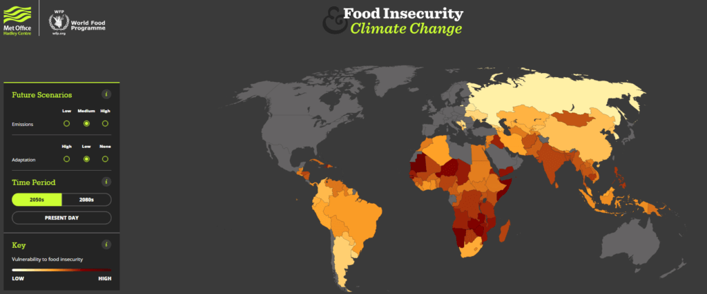 b food insecurity climate change map