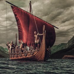 viking ship sailing