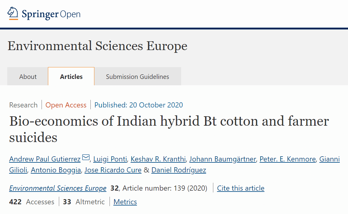 bio economics of indian hybrid bt cotton