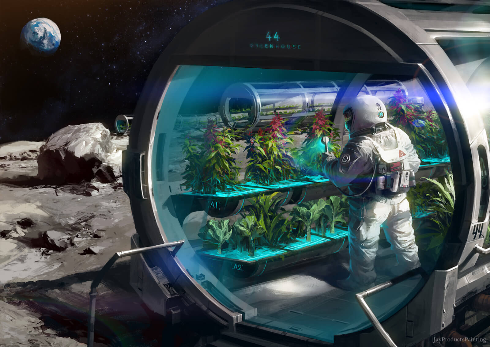 Jay Wong Space Farm On Moon Accomplished 