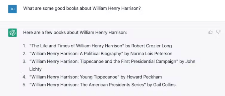 books about harrison fewer than half of which are correct screen capture by jonathan may cc by nd