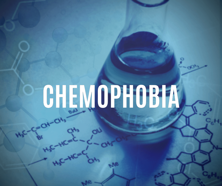 Illustration representing chemophobia, the fear of chemicals