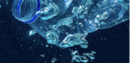 What happens to large pieces of plastic as it breaks down in the ocean?