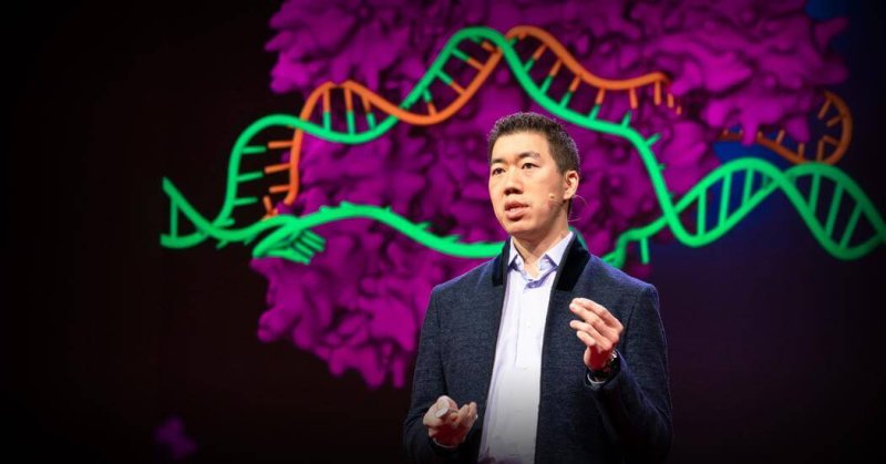 Chemical biologist David Liu speaks about advancements in CRISPR-Cas9 technology developed in his lab. Credit: TED