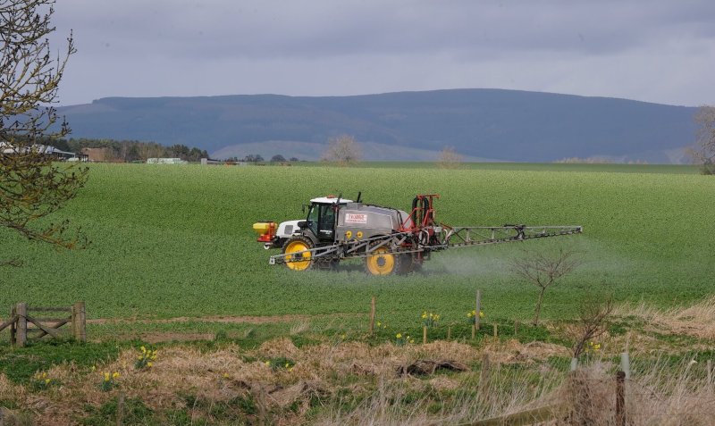 Fettercairn farm spraying crops