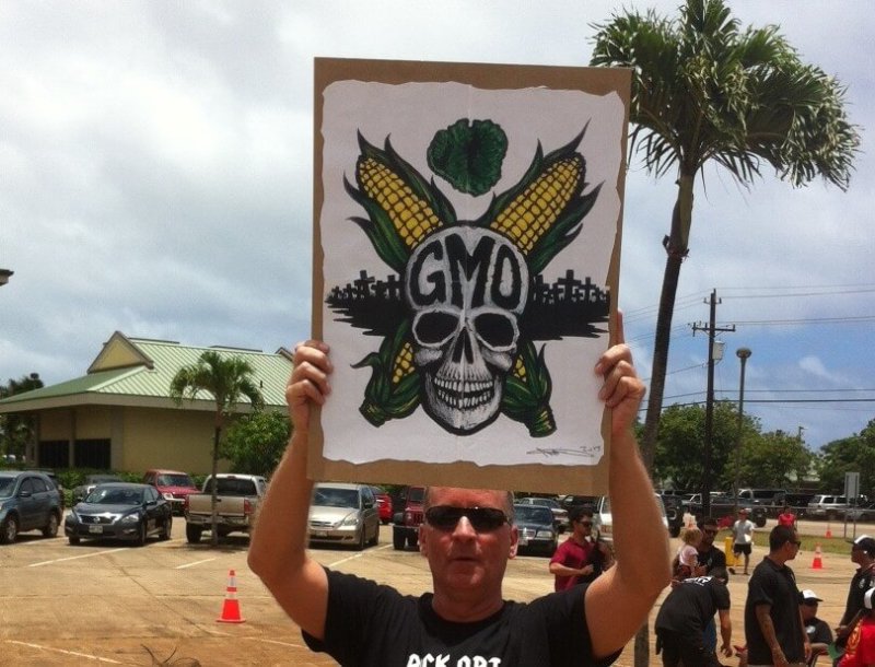 GMO protester e