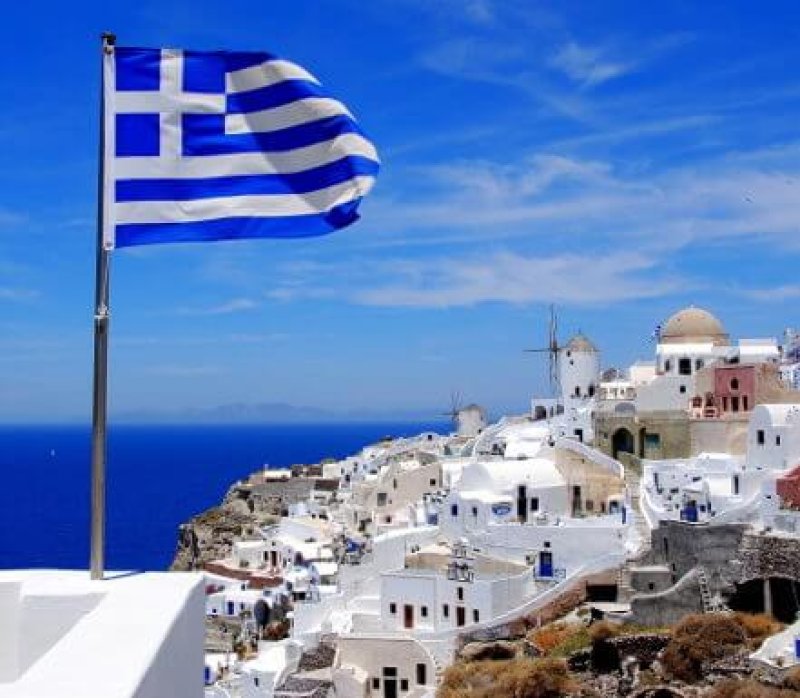 Greece Santorini Flag e