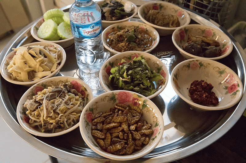 Edible insects prepared as they are eaten in Laos. Credit: 	Basile Morin via CC-BY-SA-4.0