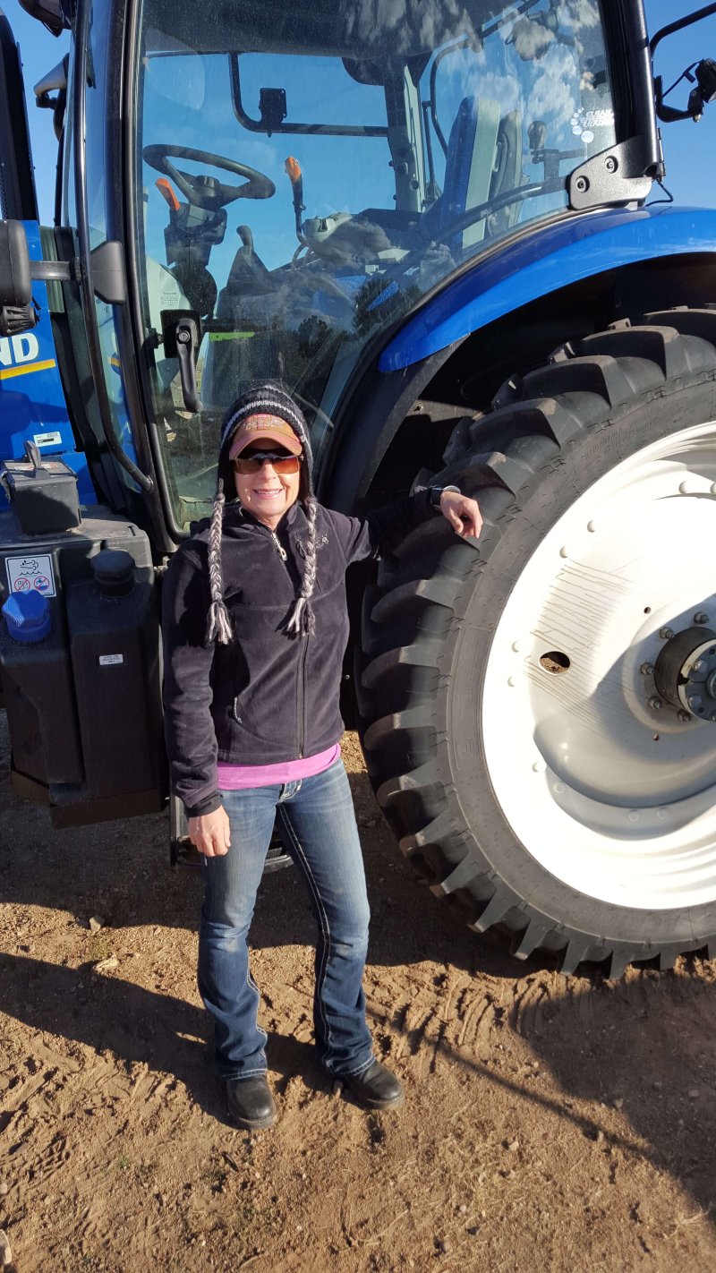 Janna with big tractor