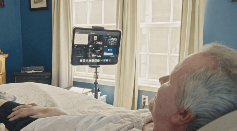 Mark Jackson, 65, becomes first person to control an iPad via thought, using a brain computer interface (BCI). Credit: Synchron