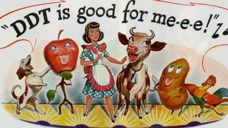 A 1947 advertisement for the pesticide DDT. Credit: Collectors Weekly