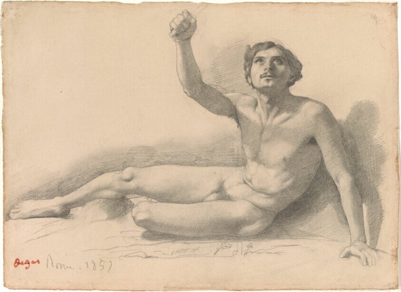 Degas study of male form. Credit: 
Gift of Dorothy Braude Edinburg to the Harry B. and Bessie K. Braude Memorial Collection