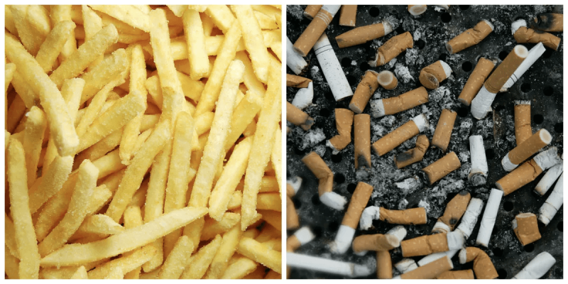 Eating french fries is as unhealthy as smoking 25 cigarettes? Pseudoscience  on health and food abounds