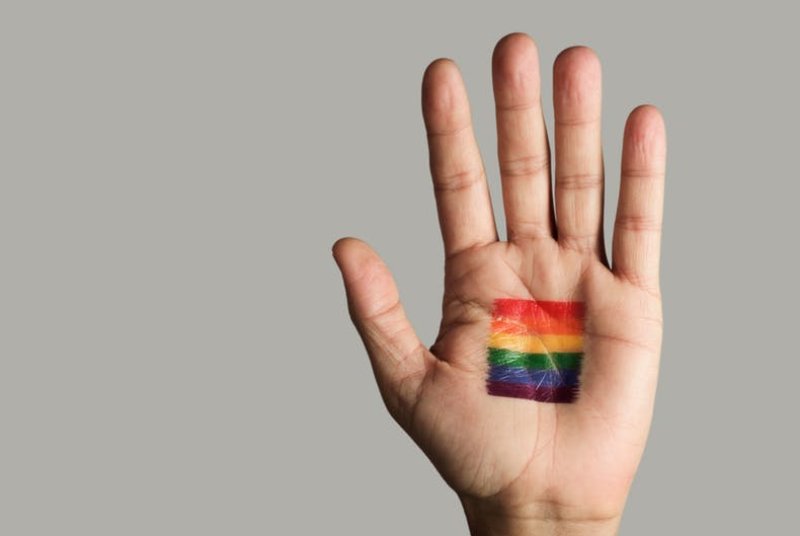left hand gay rainbow