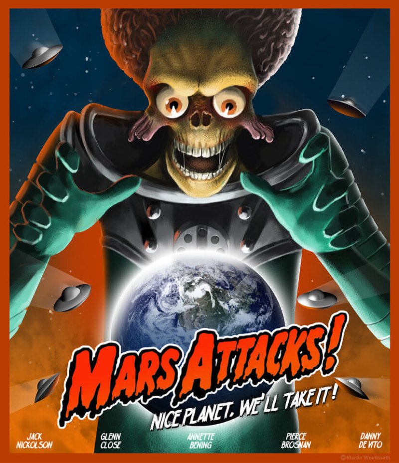 mars attacks alien car sticker