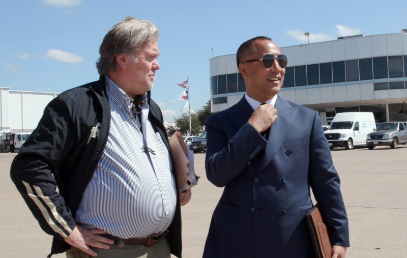 Stephen K. Bannon, the former strategist to President Trump, and Guo Wengui, who is wanted in China, have teamed up. Credit: Guo Media