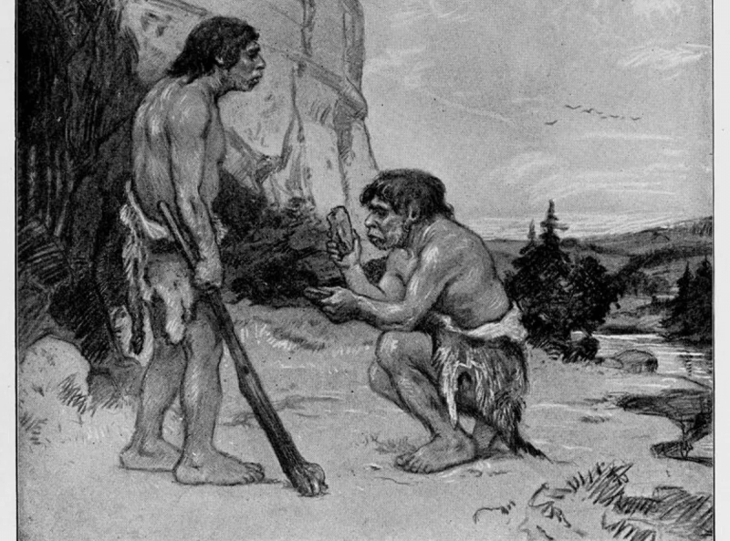 A historic illustration of the so-called "Neanderthal Man".
Credit: Wellcome Collection