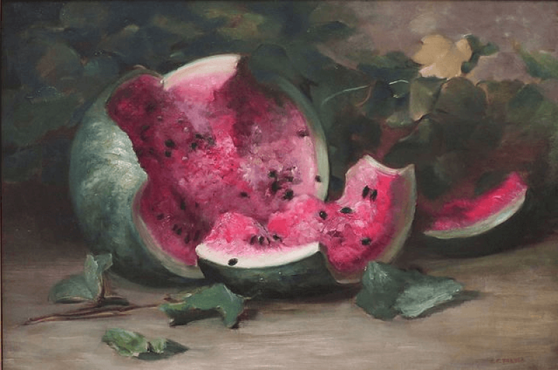 To create this super-pangenome watermelon, scientists referenced genes from 547 watermelon types spanning four species. Credit: Charles Porter and Metropolitan Museum of Art via CC0-1.0