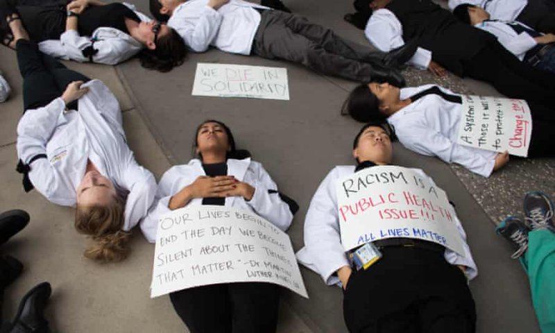 'White Coats for Black Lives' protest. Credit: The Guardian