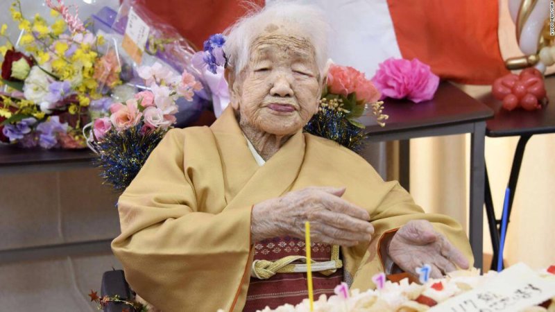 Kane Tanaka, the oldest documented person alive at 118 years old. Credit: CNN