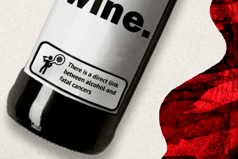 An artist’s impression of what future alcohol warning labels could look like. Credit: Sydney Morning Herald